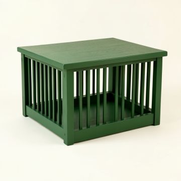 Dune Arc Empty Furniture-Style Pet Crate (synthetic illustration; no displayed measurements)