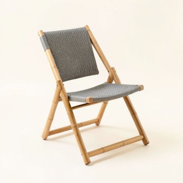 Laurel Bridge Folding Outdoor Chair - Gray (synthetic illustration; no displayed measurements)