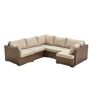 Ansel Outdoor 5 Piece Sectional Seating Group With Cushion