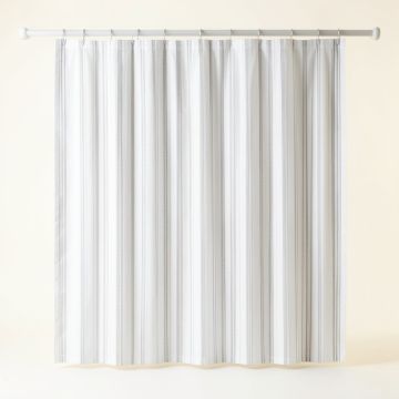 Glen Bridge Shower Curtain Hanging Flat From A Plain Rod - White (synthetic illustration; no displayed measurements)