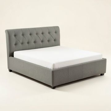Reinaldo Studded Winged Upholstered Storage Platform Bed (synthetic illustration; no displayed measurements)