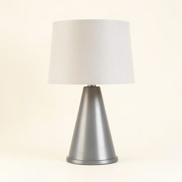 Cedar Branch Table Lamp With A Plain Fabric Shade - Gray (synthetic illustration; no displayed measurements)