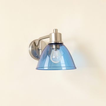 Oak Bluff Wall Sconce Mounted On A Plain Wall - Blue (synthetic illustration; no displayed measurements)