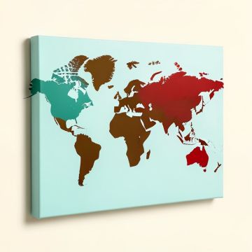 World Map Canvas Art (synthetic illustration; no displayed measurements)