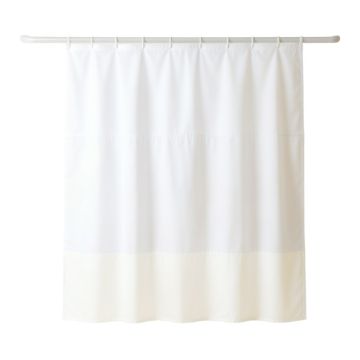 Linden Arc Shower Curtain Hanging Flat From A Plain Rod