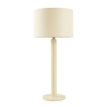 Stone Bridge Floor Lamp With A Plain Fabric Shade - Cream