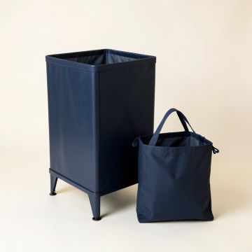 Linden Bend Laundry Sorting Station With Plain Removable Bags - Navy (synthetic illustration; no displayed measurements)