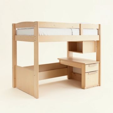 Bebble Twin Loft Bed With Desk And Shelves (synthetic illustration; no displayed measurements)