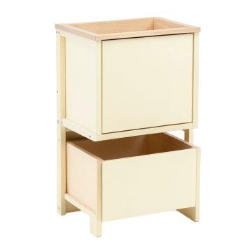 Alder Dale Freestanding Pull-Out Hamper Cabinet - Cream