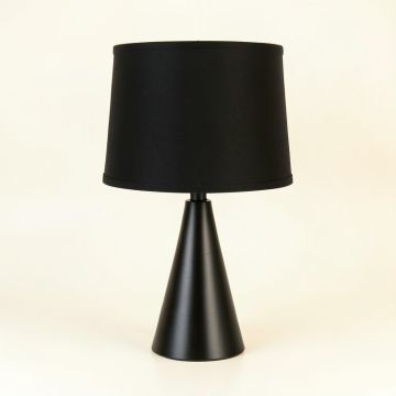 Wren Bridge Table Lamp With A Plain Fabric Shade - Black (synthetic illustration; no displayed measurements)