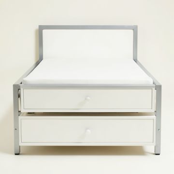 Wood Platform Bed With Two Drawers , Full ( White ) (synthetic illustration; no displayed measurements)
