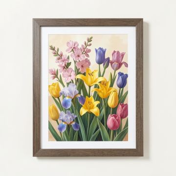 Morning Iris - 2 Piece Picture Frame Graphic Art Print Set On Paper (synthetic illustration; no displayed measurements)