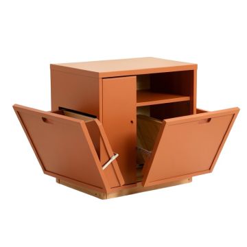 Heath Bluff Freestanding Pull-Out Hamper Cabinet - Terracotta