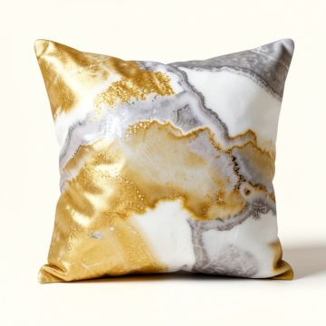 German Silver Gold Agate Throw Pillow (synthetic illustration; no displayed measurements)