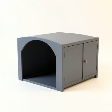 Slate Edge Empty Furniture-Style Litter Enclosure - Gray (synthetic illustration; no displayed measurements)