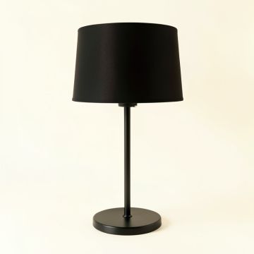 Cove Canyon Table Lamp With A Plain Fabric Shade - Black (synthetic illustration; no displayed measurements)