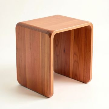 Ridge Arc Side Table - Terracotta (synthetic illustration; no displayed measurements)