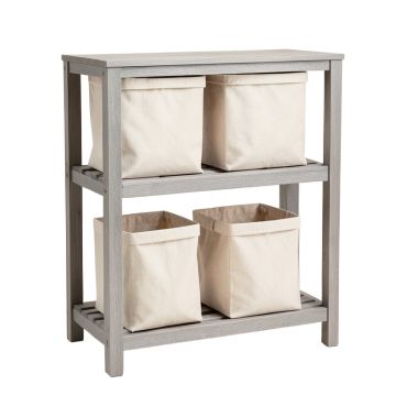 Lake Bluff Laundry Sorting Station With Plain Removable Bags - Gray