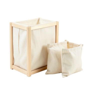 Spruce Crest Laundry Sorting Station With Plain Removable Bags - Ivory
