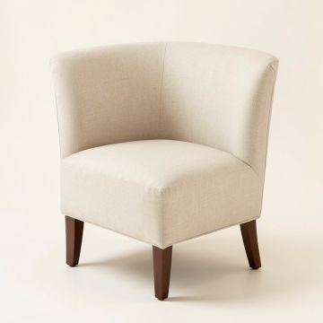 Old Town Linen Upholstered Queen Anne Back Side Chair In Barrister (synthetic illustration; no displayed measurements)