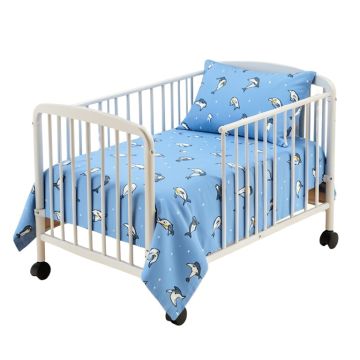 Ortonville Ocean Sea Dolphin Baby Nursery 5 Piece Crib Bedding Set