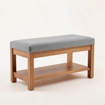 Upholstered Organizer 6 Pair Shoe Storage Bench (synthetic illustration; no displayed measurements)