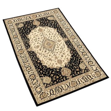 Indira Oriental Black/Ivory Area Rug
