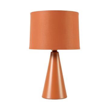 Reed Bridge Table Lamp With A Plain Fabric Shade - Terracotta