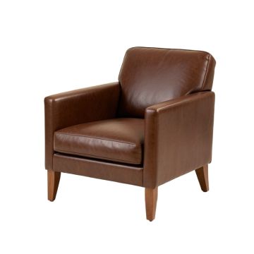 Bayne Solid Wood Arm Chair In Brown