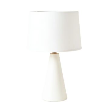 Pine Branch Table Lamp With A Plain Fabric Shade - White