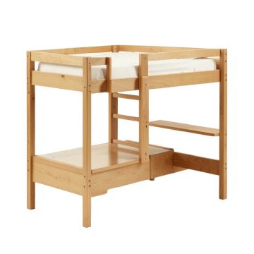 Shyann Staircase Twin Over Full Bunk Bed With Shelves