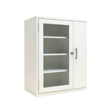 34.6 '' Glass Doors With Lock Storage Cabinet