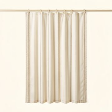 Summit Brook Shower Curtain Hanging Flat From A Plain Rod - Cream (synthetic illustration; no displayed measurements)