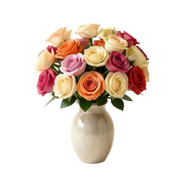 Artificial Roses Floral Arrangements In Vase