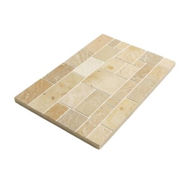 Random Sized Natural Stone Mosaic Tile In Tan/Beige
