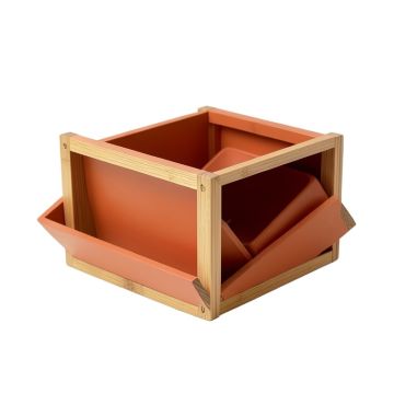 Hazel Bend Low Toy Storage Unit - Terracotta
