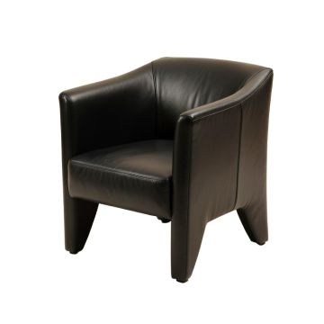 Bartram Leather Upholstered Side Chair In Black