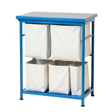 Juniper Bend Laundry Sorting Station With Plain Removable Bags - Blue