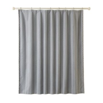 Brook Edge Shower Curtain Hanging Flat From A Plain Rod - Gray