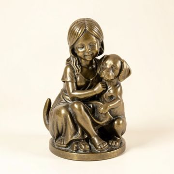 Slaymaker Girl And Pup Reading Statue (synthetic illustration; no displayed measurements)