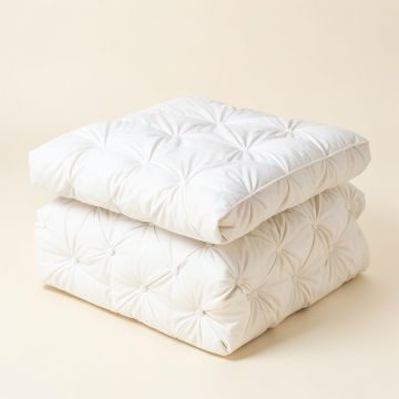 Ruched Pintuck Rosette Duvet Cover Set (synthetic illustration; no displayed measurements)