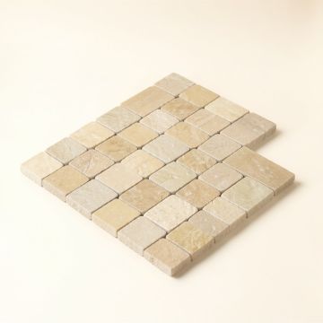 Interlocking Random Sized Natural Stone/Glass Mosaic Sheet Tile (synthetic illustration; no displayed measurements)