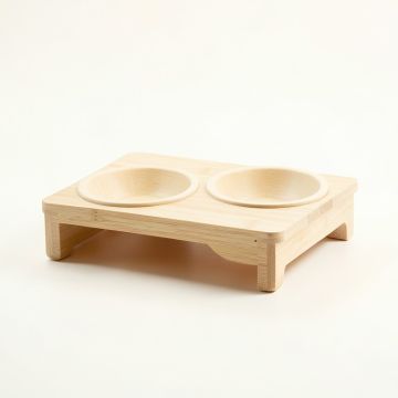 Spruce Falls Pet Feeding Stand With Two Plain Empty Bowls - Ivory (synthetic illustration; no displayed measurements)