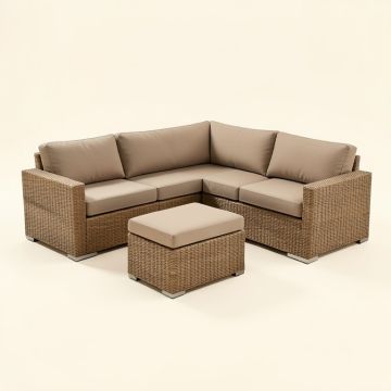 Newagen 4 Piece Cushioned Outdoor Patio Pe Rattan Furniture Set Sectional Garden Sofa (synthetic illustration; no displayed measurements)