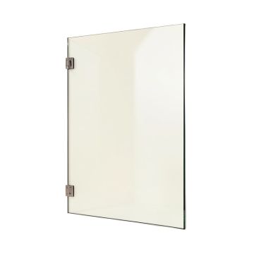 French Monture Noir 30 '' W X 78 '' H Frameless Fixed Glass Panel