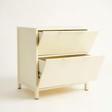 Stone Canyon Freestanding Pull-Out Hamper Cabinet - Cream (synthetic illustration; no displayed measurements)