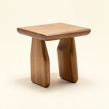 Auden Solid Wood Abstract End Table (synthetic illustration; no displayed measurements)