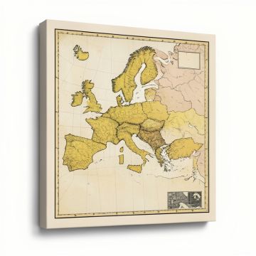 Ethnographische Karte Von Europa , 1847 By Heinrich Berghaus Graphic Art On Wrapped Canvas (synthetic illustration; no displayed measurements)