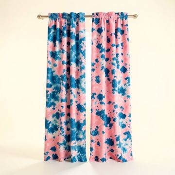 Britteny Tie Dyegraphic Print And Text Semi-Sheer Rod Pocket Curtain Panels (synthetic illustration; no displayed measurements)