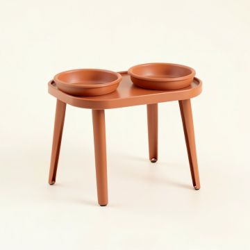 Brook Crossing Pet Feeding Stand With Two Plain Empty Bowls - Terracotta (synthetic illustration; no displayed measurements)